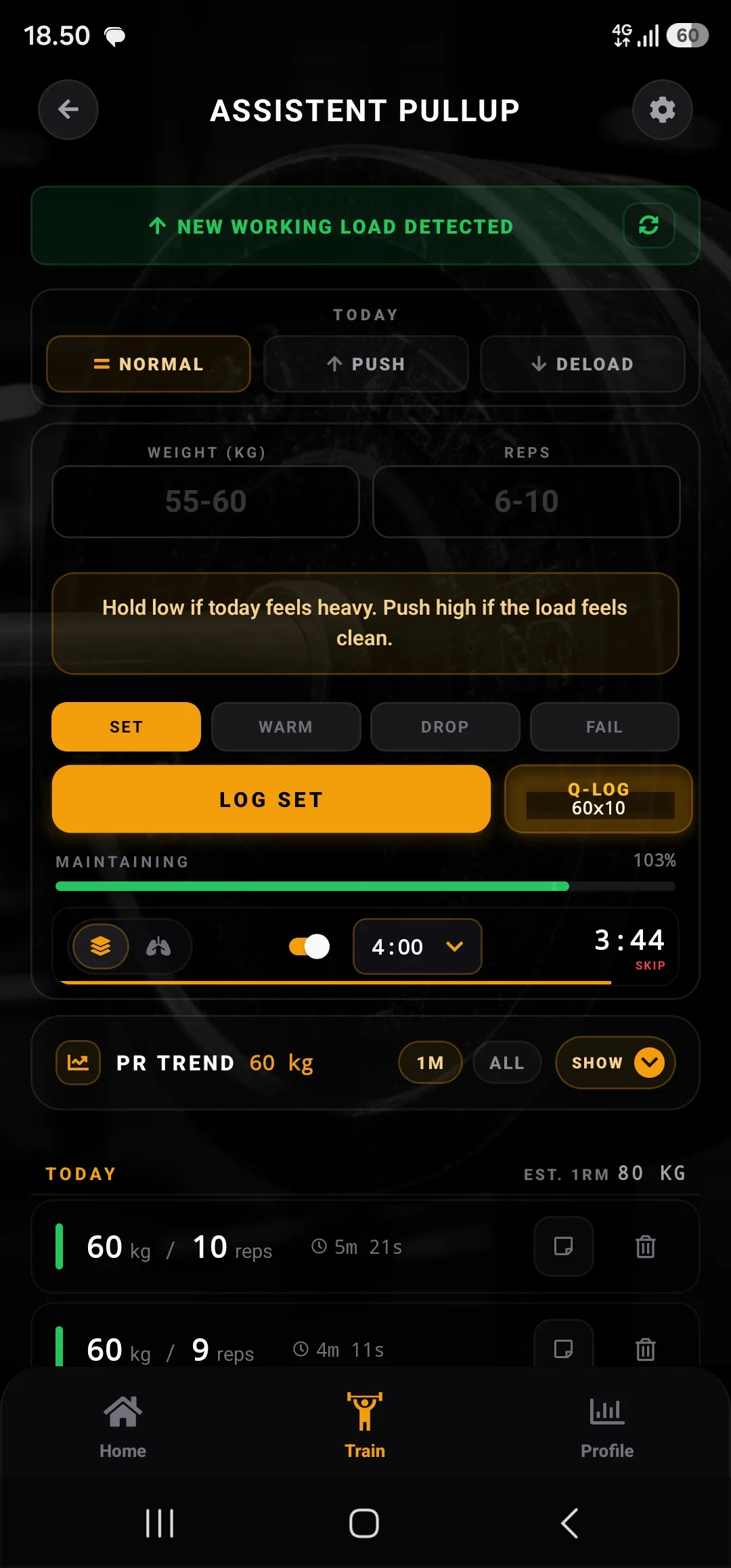 GymOptic Ghost load guidance