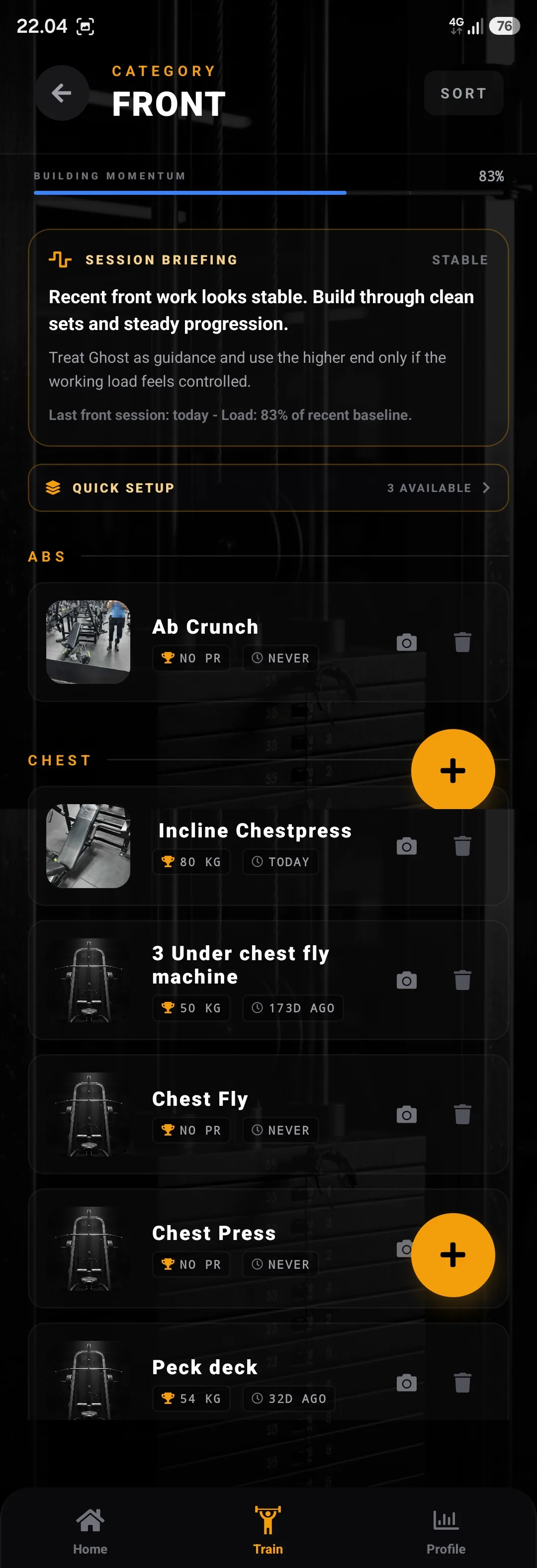 GymOptic equipment overview